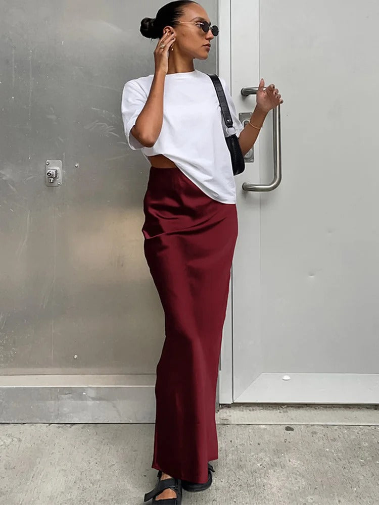 Davina - Comfortabele Satijnen Rok voor Vrouwen