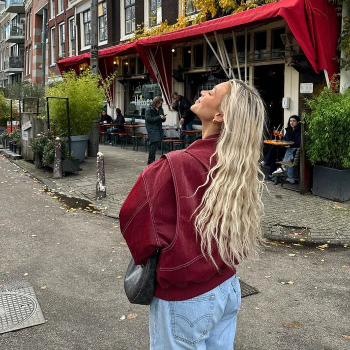 Zara | Rode Oversized Leren Jas